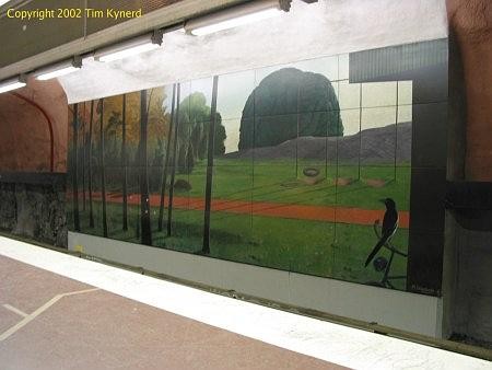 Sundbybergs centrum, track wall artwork