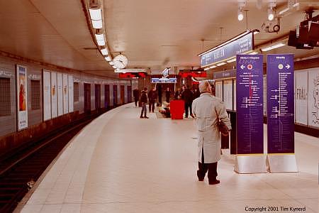 Slussen, northbound platform showing the northbound Tub2 track