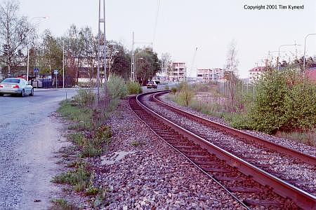 Track looking north to G&aring;shaga