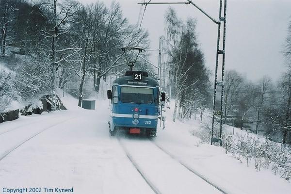 Herserudsbacken, train leaving Torsvik northbound