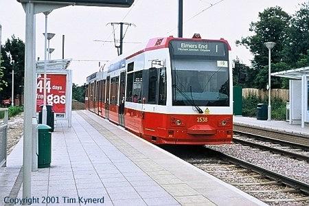 Sandilands, eastbound tram departing