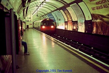 Earl's Court, westbound Piccadilly Line train arriving
